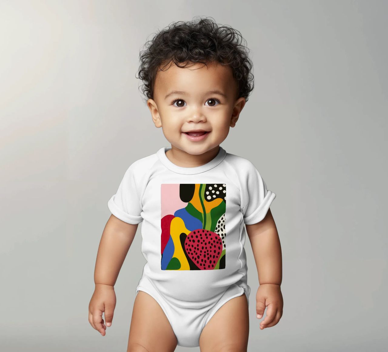 Burs and abstract shapes short-sleeve baby romper by Pop and Fruits - Affiches & posters