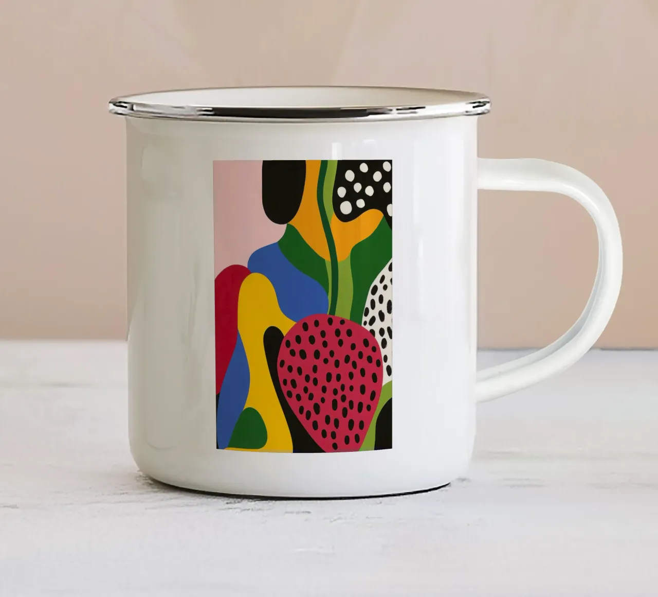 Bursori e forme astratte tazza in smalto da Pop and Fruits - Affiches & posters