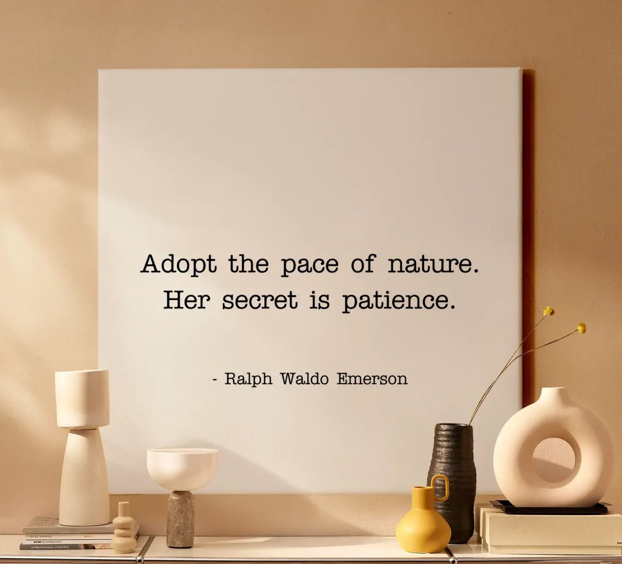 Adopt the pace of nature quote canvas with Floater frame by Paigaam Studio