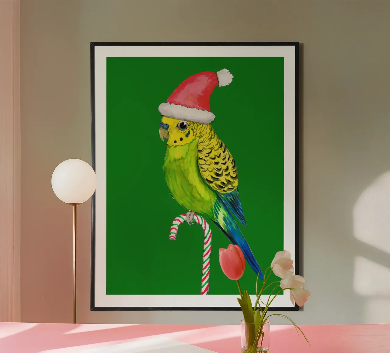 Budgie in stile natalizio carta hahnemühle da BwiseLizzy