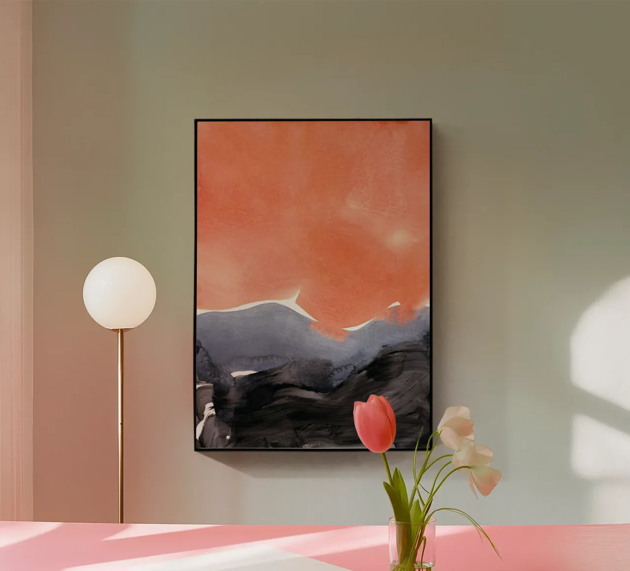 orange blue graphite plexiglass da IRIS LEHNHARDT FINE ART