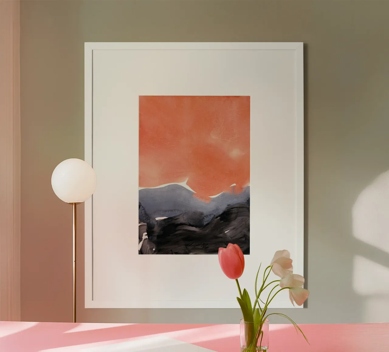 orange blue graphite poster da IRIS LEHNHARDT FINE ART