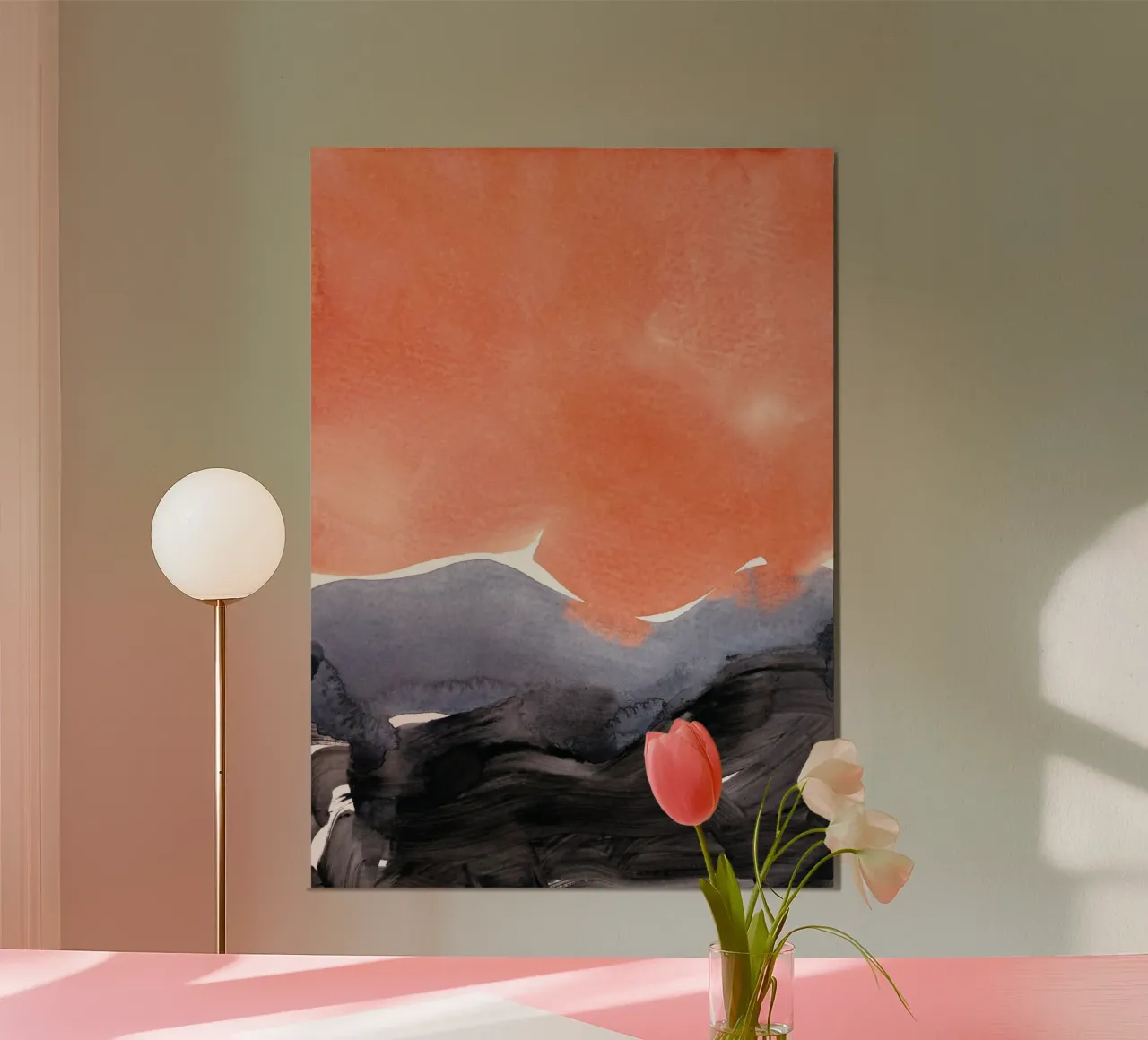 orange blue graphite poster da IRIS LEHNHARDT FINE ART