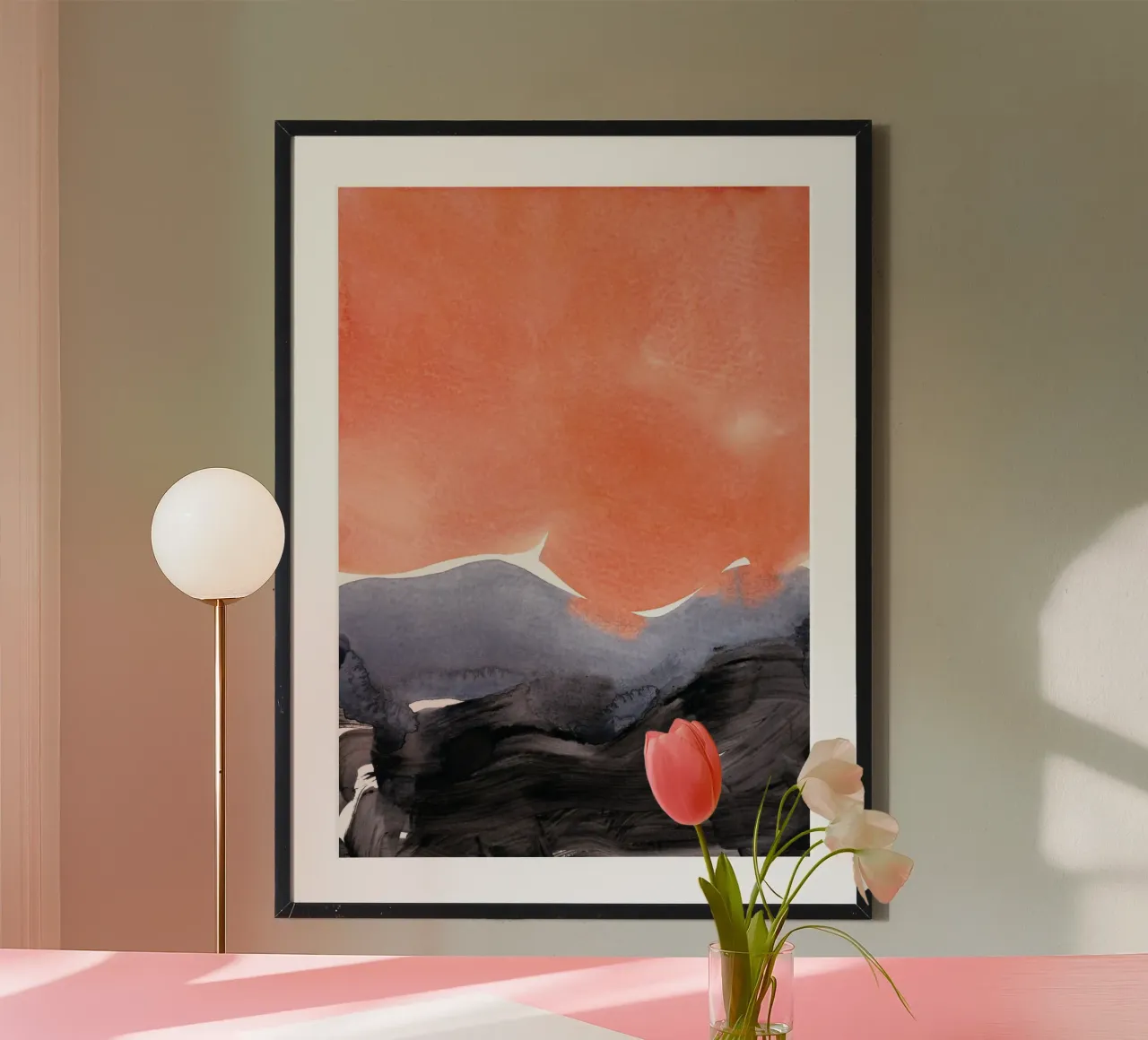 orange blue graphite poster da IRIS LEHNHARDT FINE ART