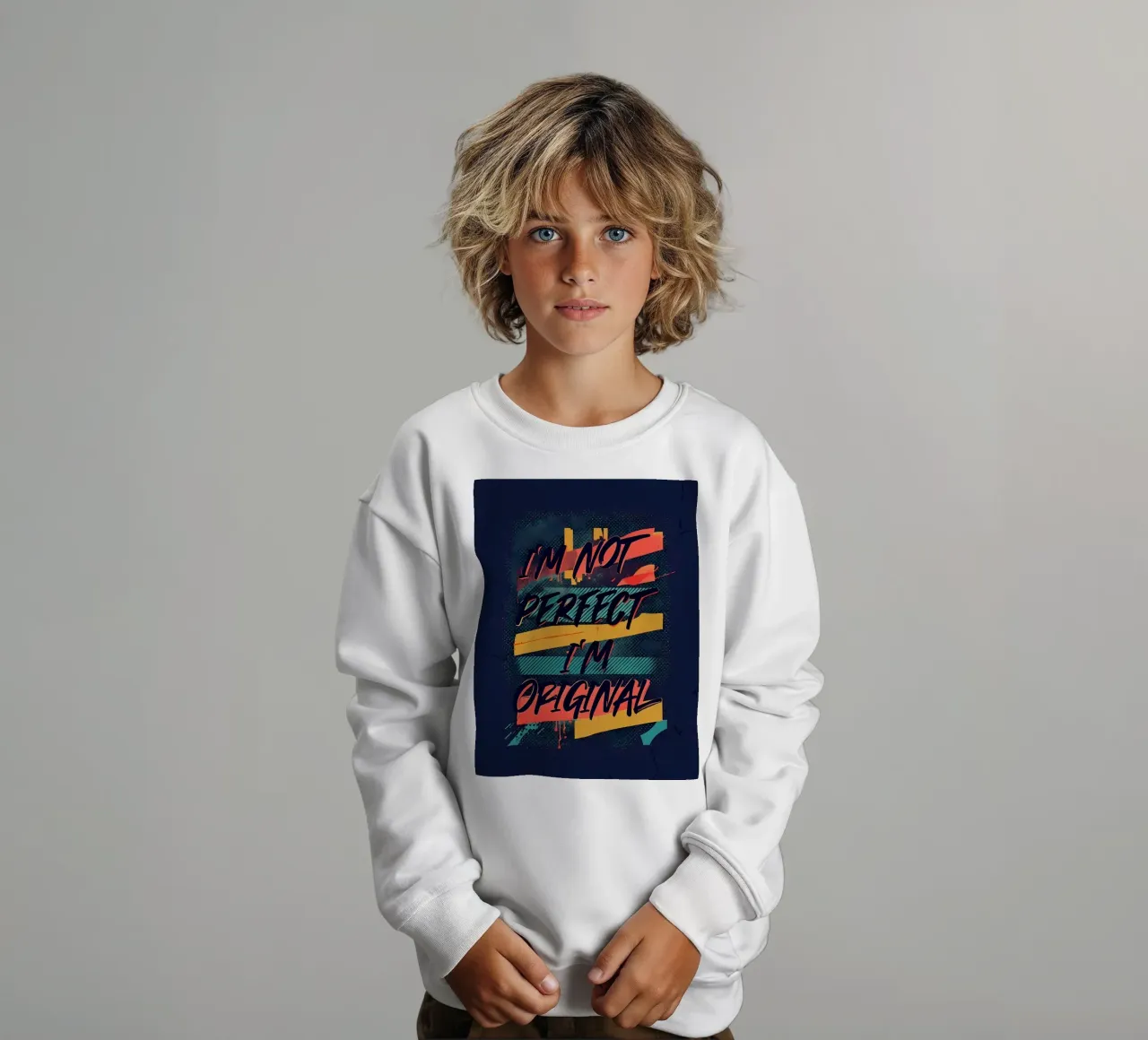 I'm Not Perfect, I'm Original - Abstract Art Quote kids sweatshirt by inspirational quote
