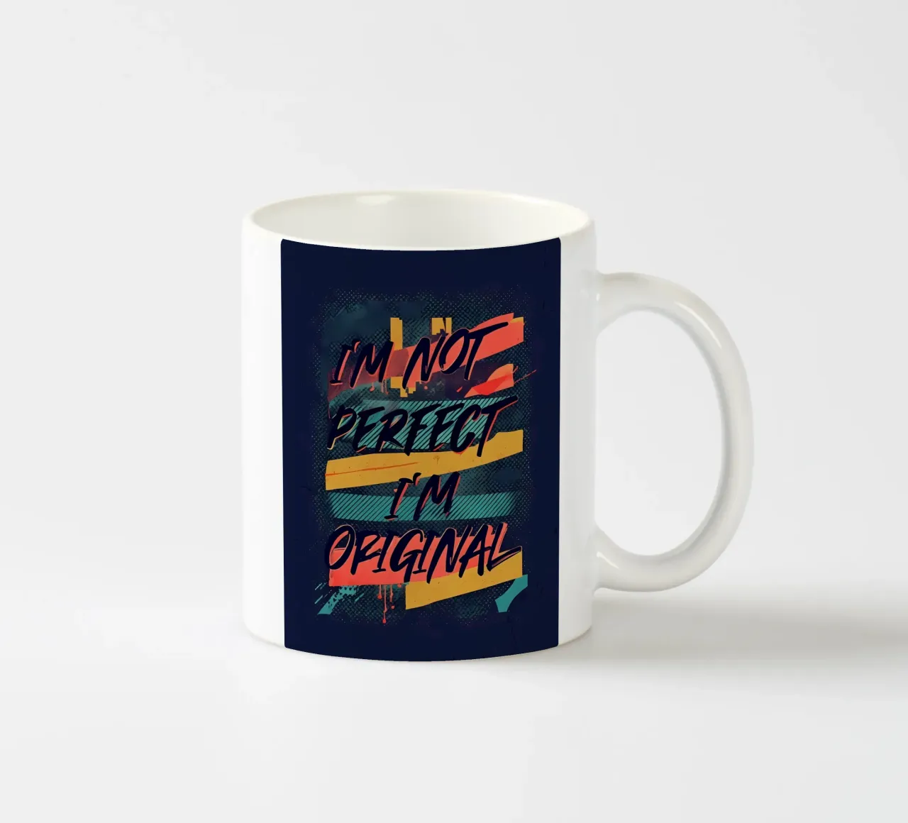 Ich bin nicht perfekt, ich bin originell - Abstrakte Kunst Zitat Keramik Tasse von inspirational quote