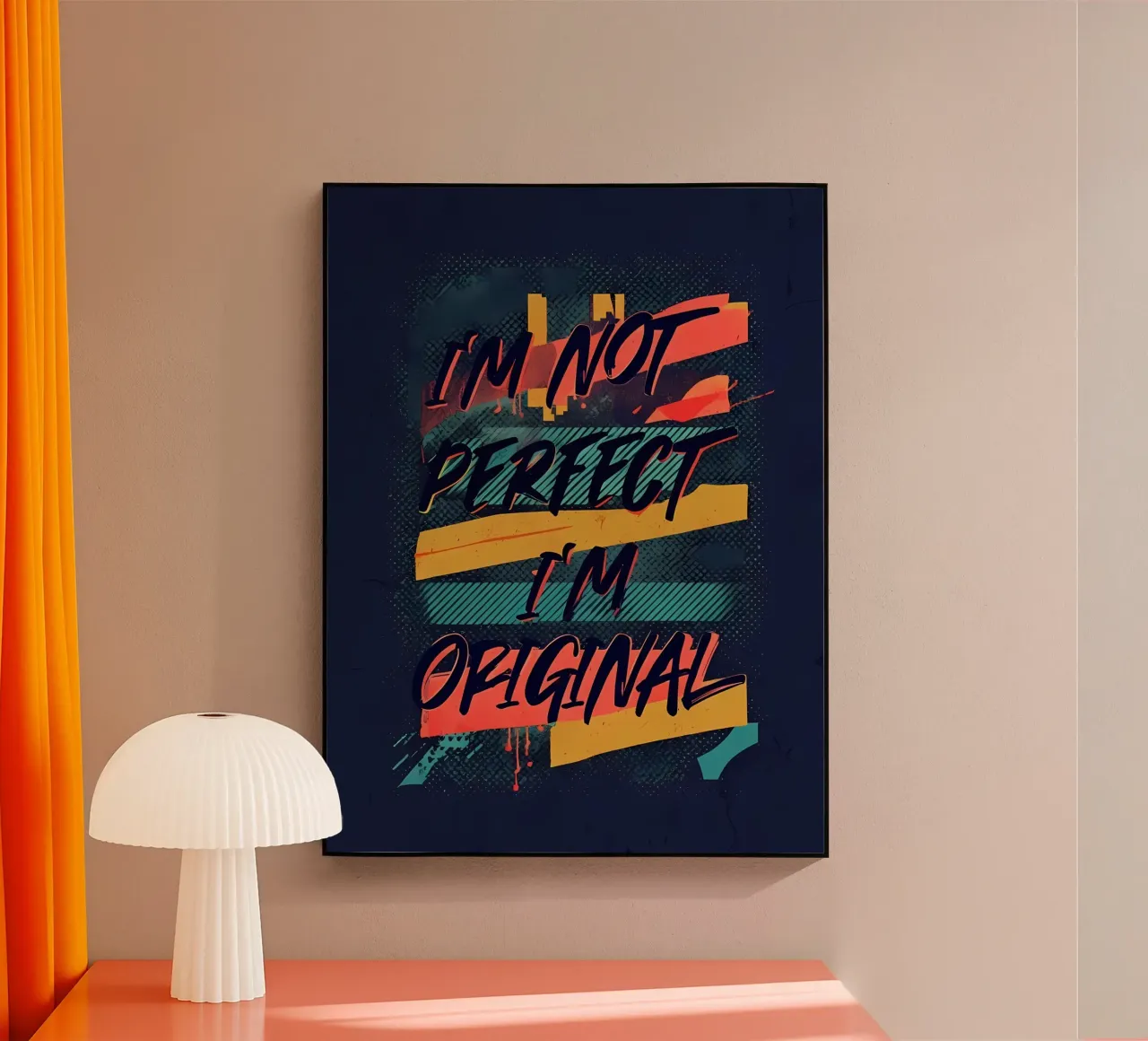Ich bin nicht perfekt, ich bin originell - Abstrakte Kunst Zitat Acryl-Glas von inspirational quote