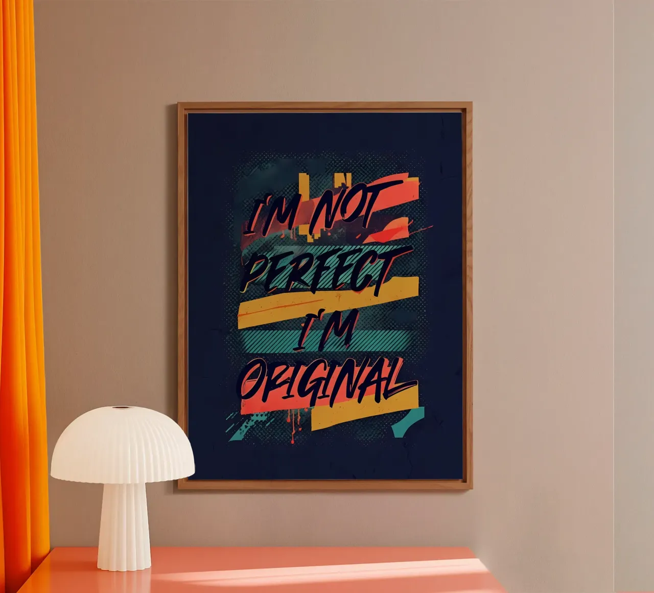 Ich bin nicht perfekt, ich bin originell - Abstrakte Kunst Zitat Alu-Dibond von inspirational quote