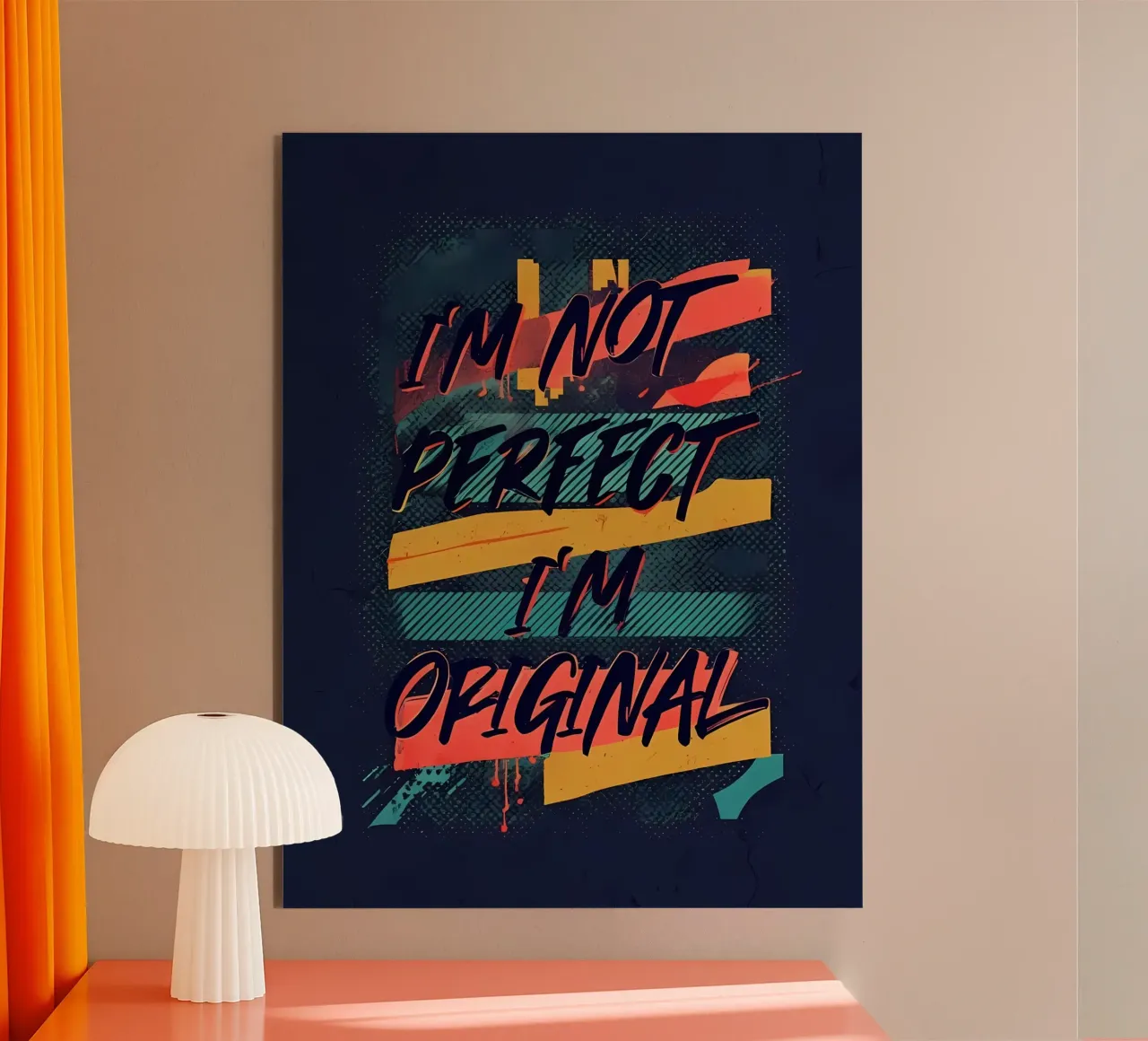 Ich bin nicht perfekt, ich bin originell - Abstrakte Kunst Zitat Alu-Dibond von inspirational quote