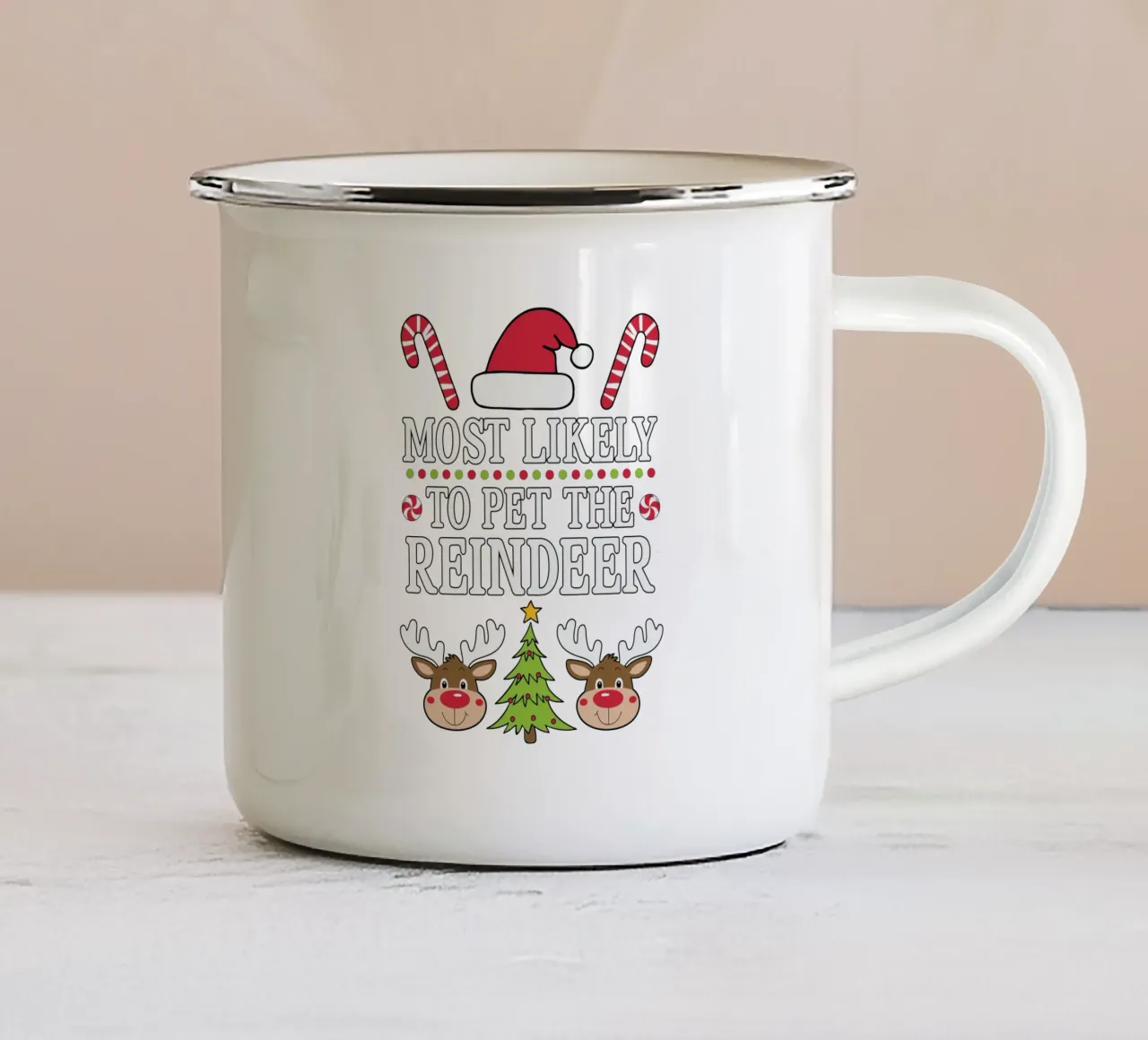 Most likely to pet the reindeer tazza in smalto da edsonramosart