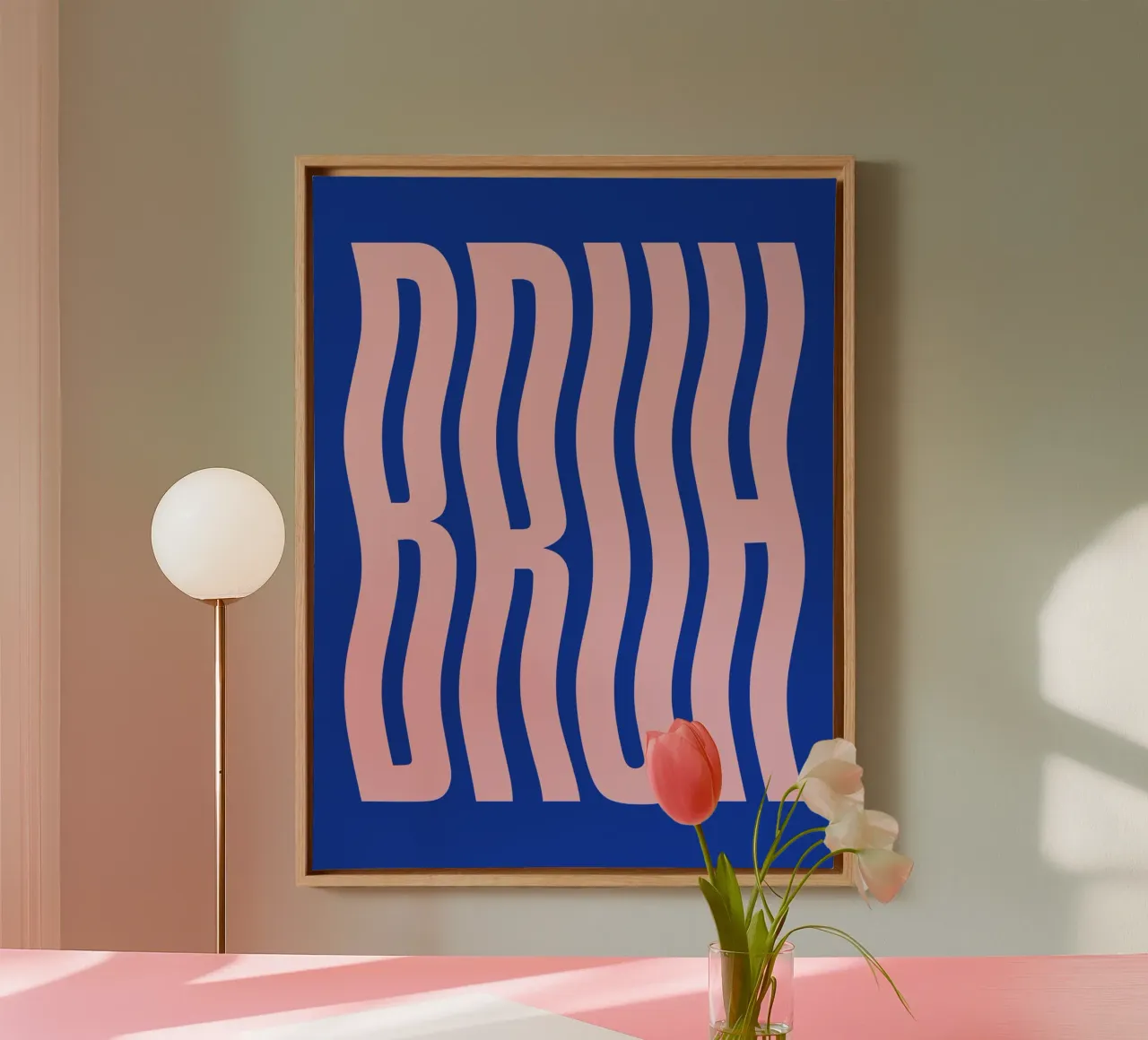 Bruh golvend type (Blauwtint) canvas van Paigaam Studio