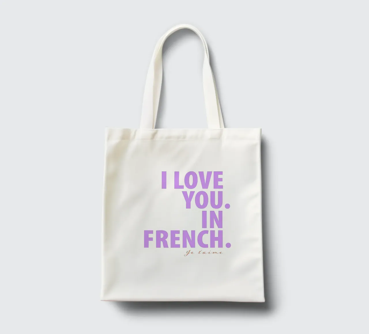 Ti amo in francese borsa in juta da Malou-Studio