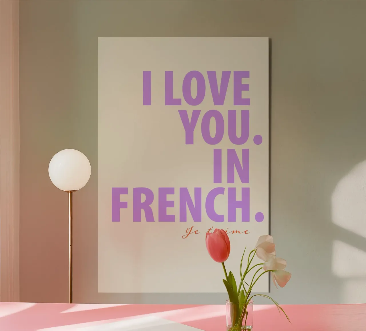 Ti amo in francese alluminio dibond da Malou-Studio