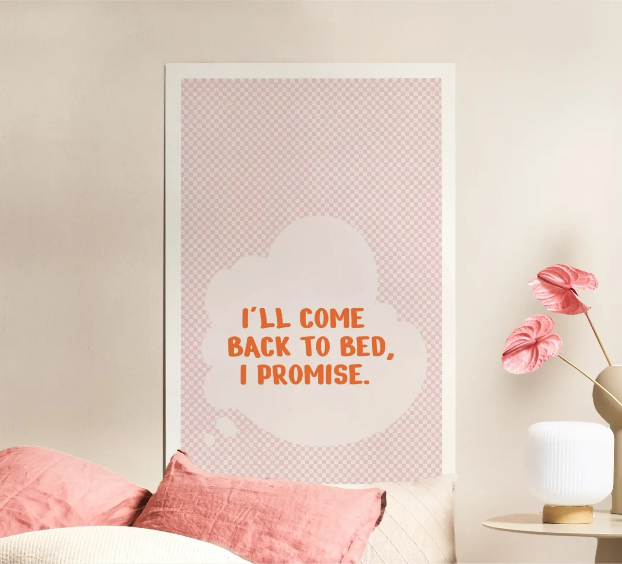 Tornerò a letto poster con telaio in plastica da Malou-Studio