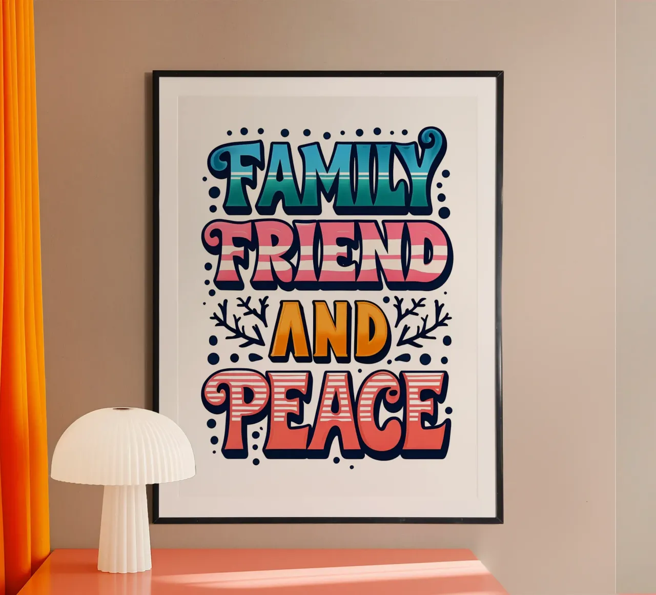 Famiglia, amici e pace: Una citazione senza tempo poster da inspirational quote