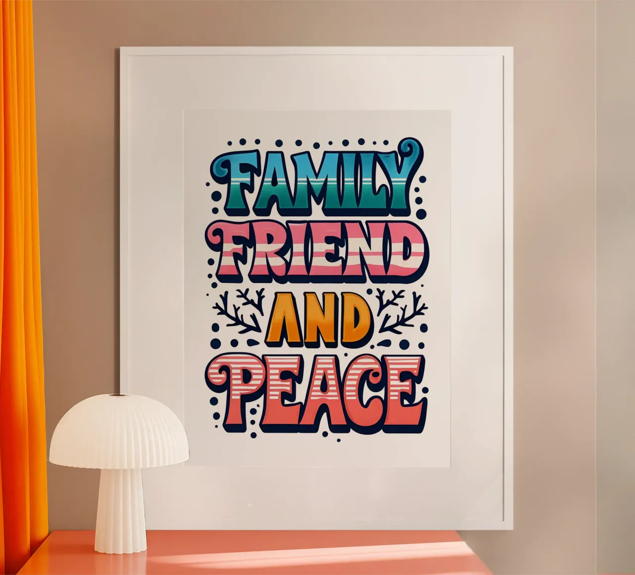 Famiglia, amici e pace: Una citazione senza tempo poster da inspirational quote