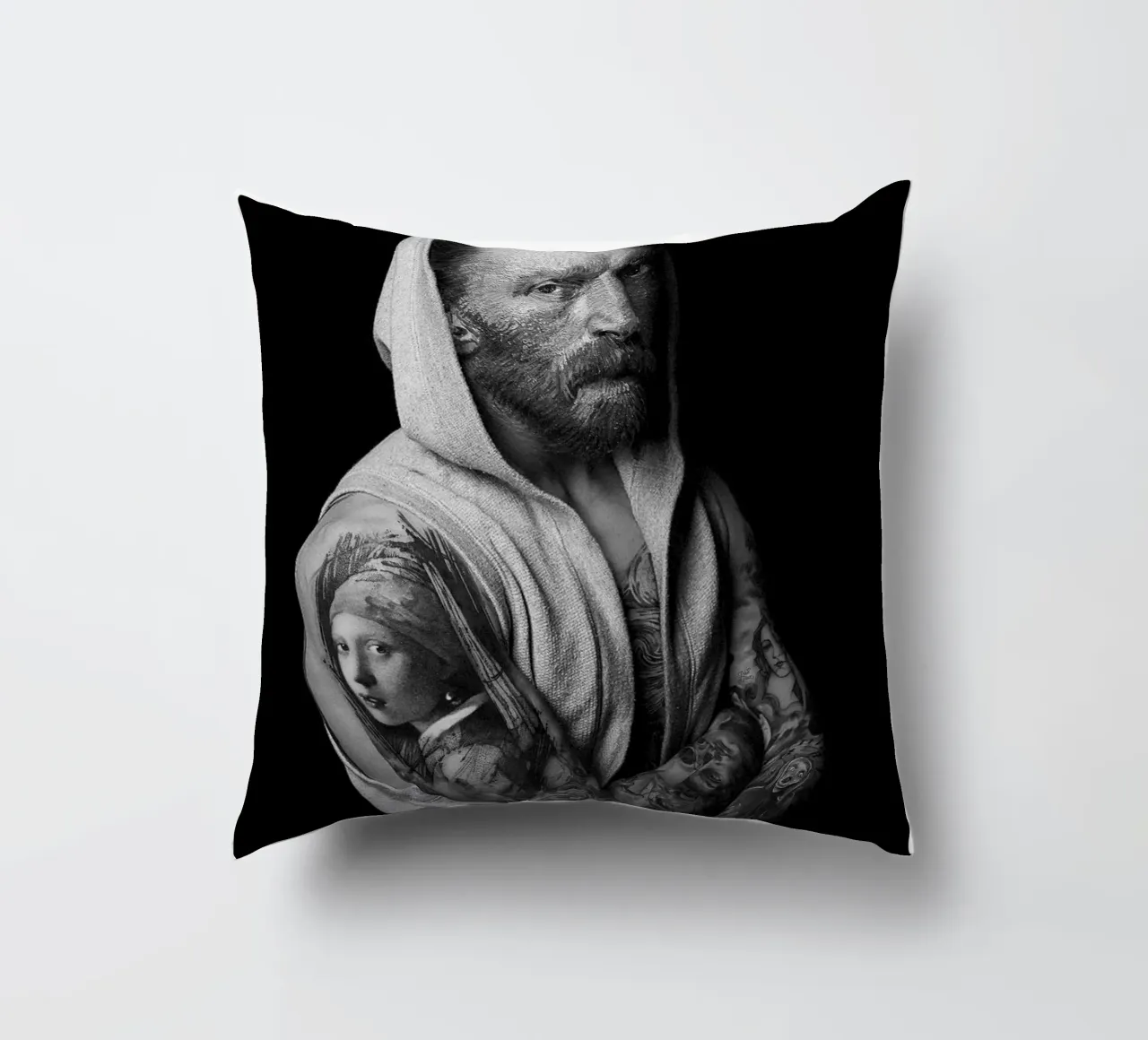 Van Gogh Tattoo decorative cushion by Paste in Place