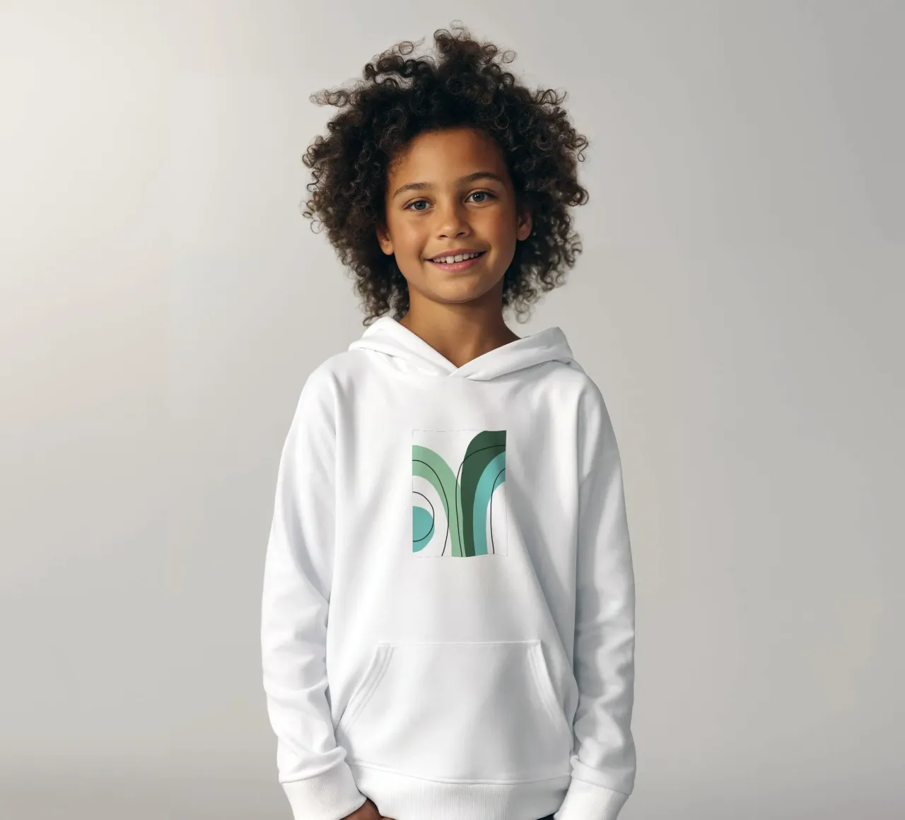 Curved lines felpa bambino con cappuccio da LisaArtes
