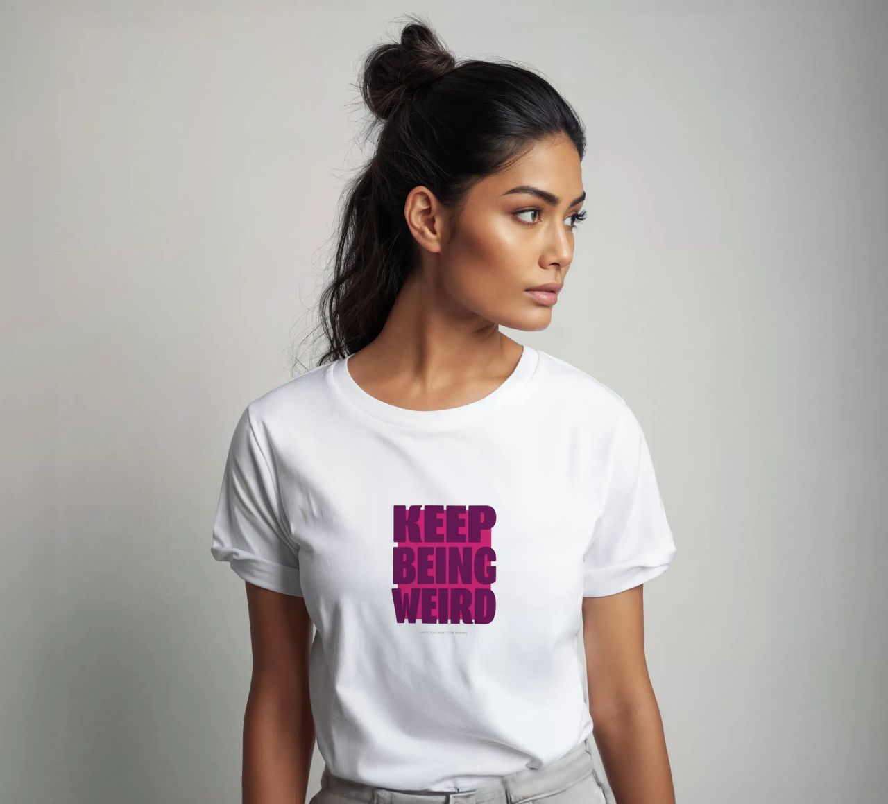 Bleib komisch - Orange T-Shirt von Malou-Studio
