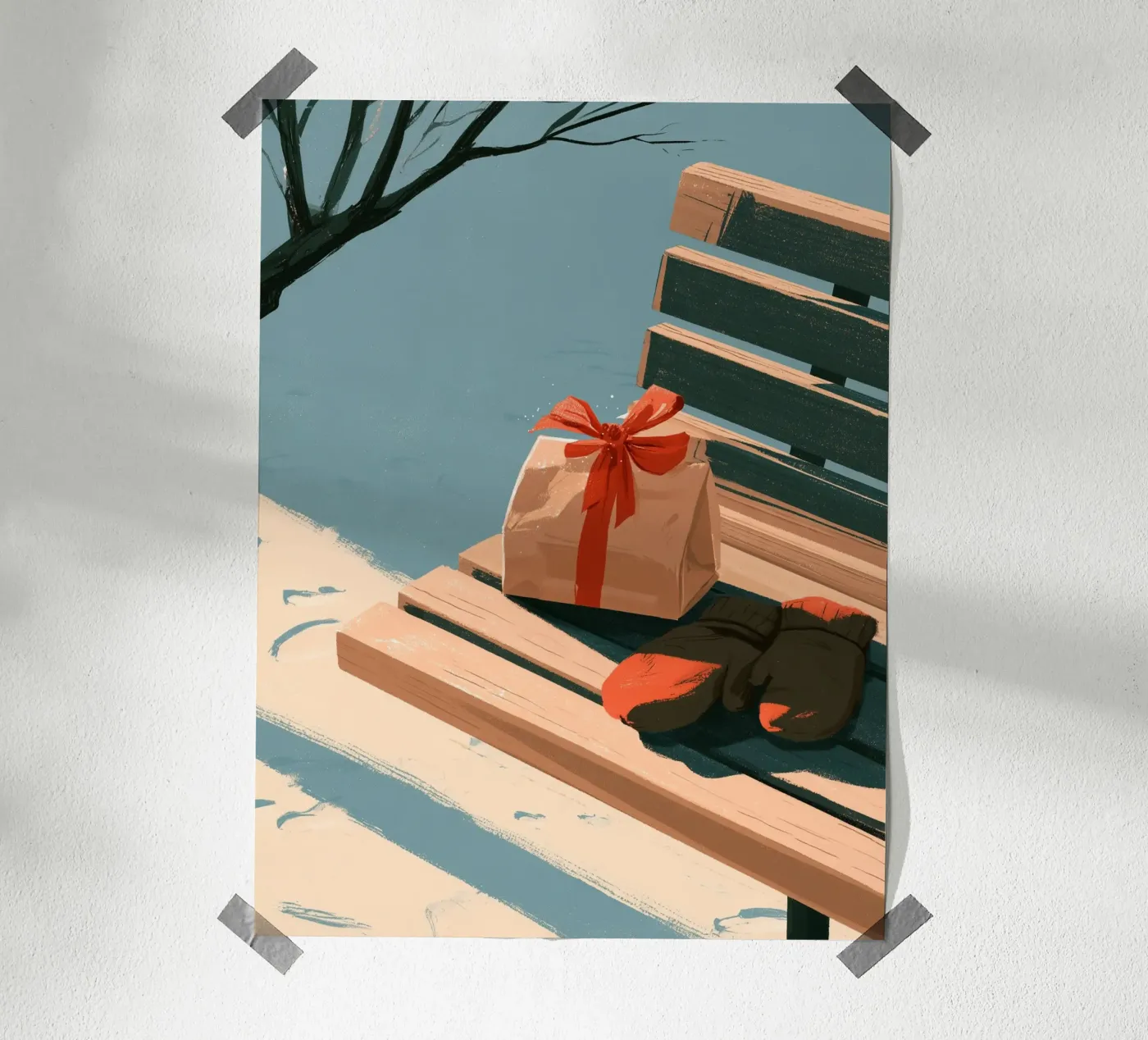 Xmas Bench poster by Bloomtheory