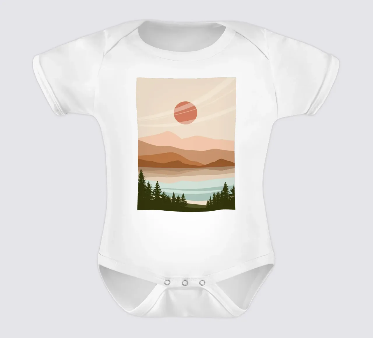 Serene landscape body neonato maniche corte da LisaArtes