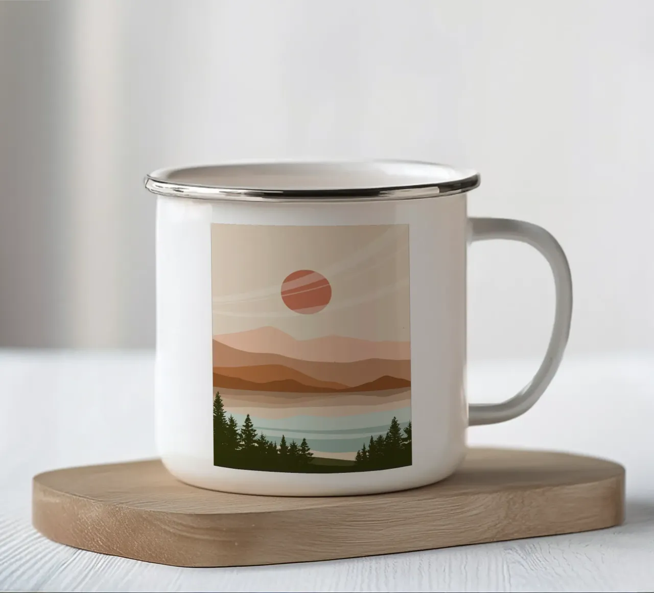 Serene landscape tazza in smalto da LisaArtes