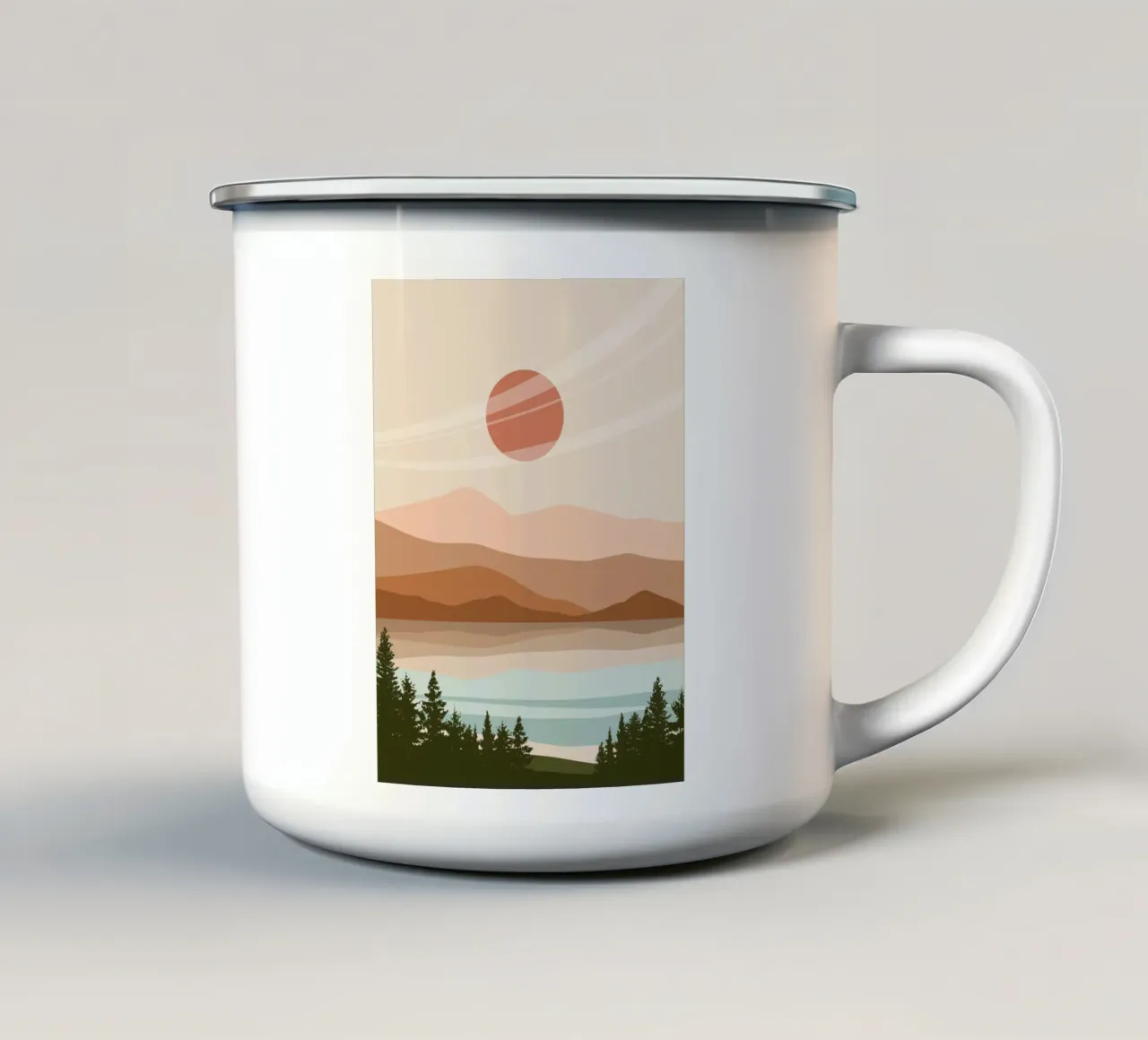 Serene landscape tazza in smalto da LisaArtes
