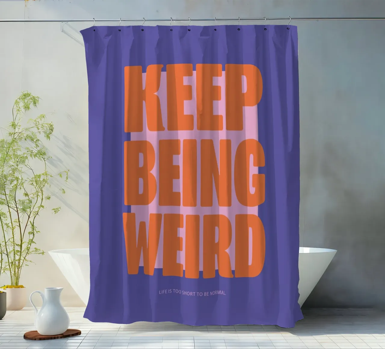 Continua ad essere strano - Viola tenda da doccia da Malou-Studio