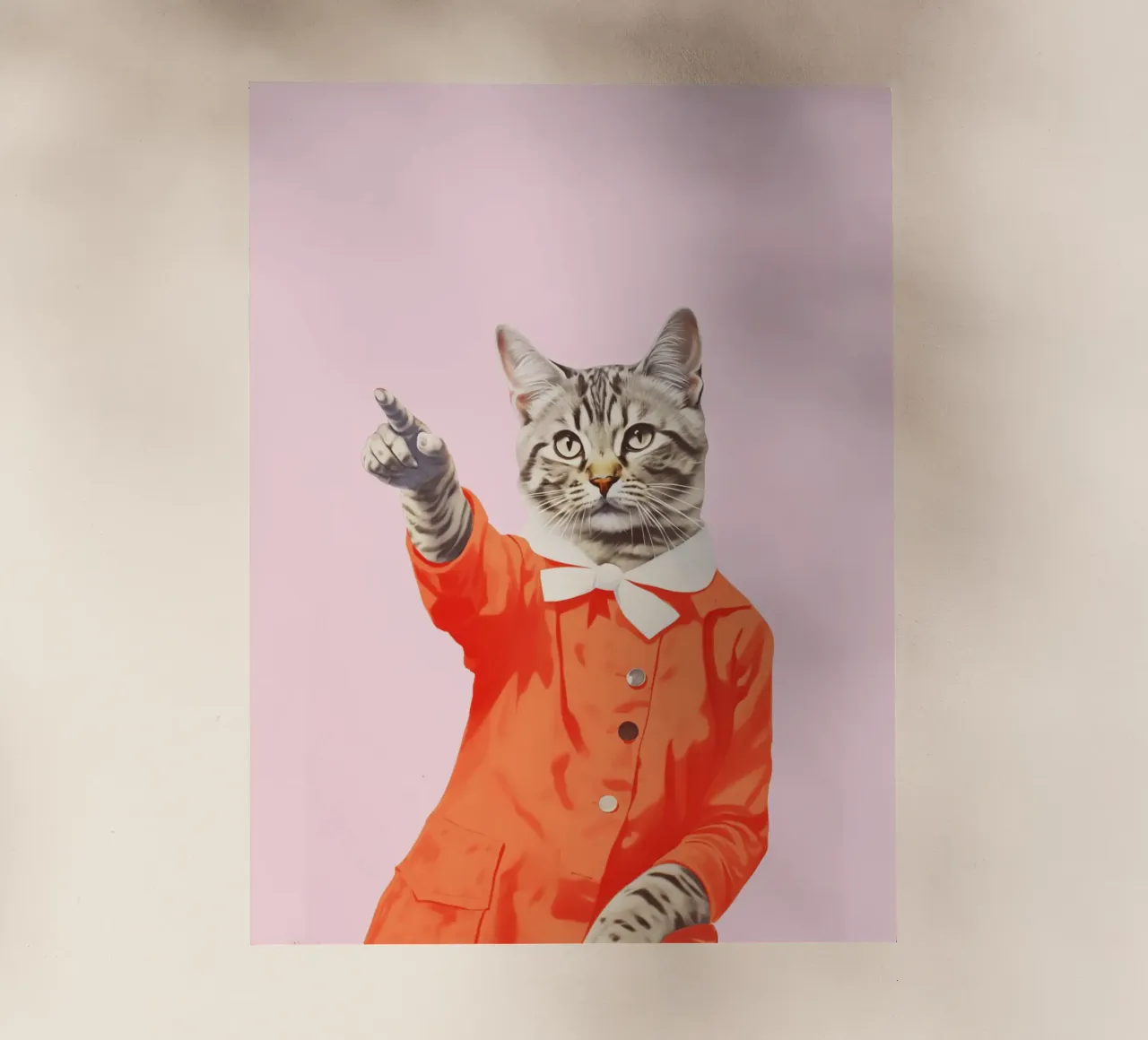 Kitty Cat in Orange Kleid Backlit Folie von Malou-Studio