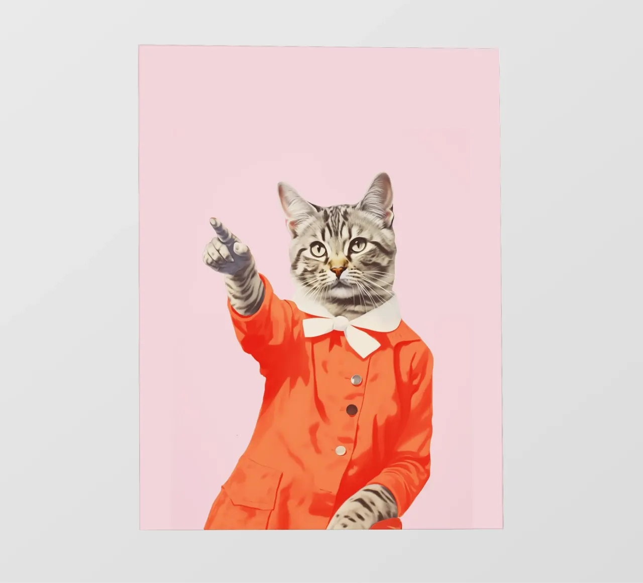 Kitty Cat in Orange Kleid Fototapete von Malou-Studio