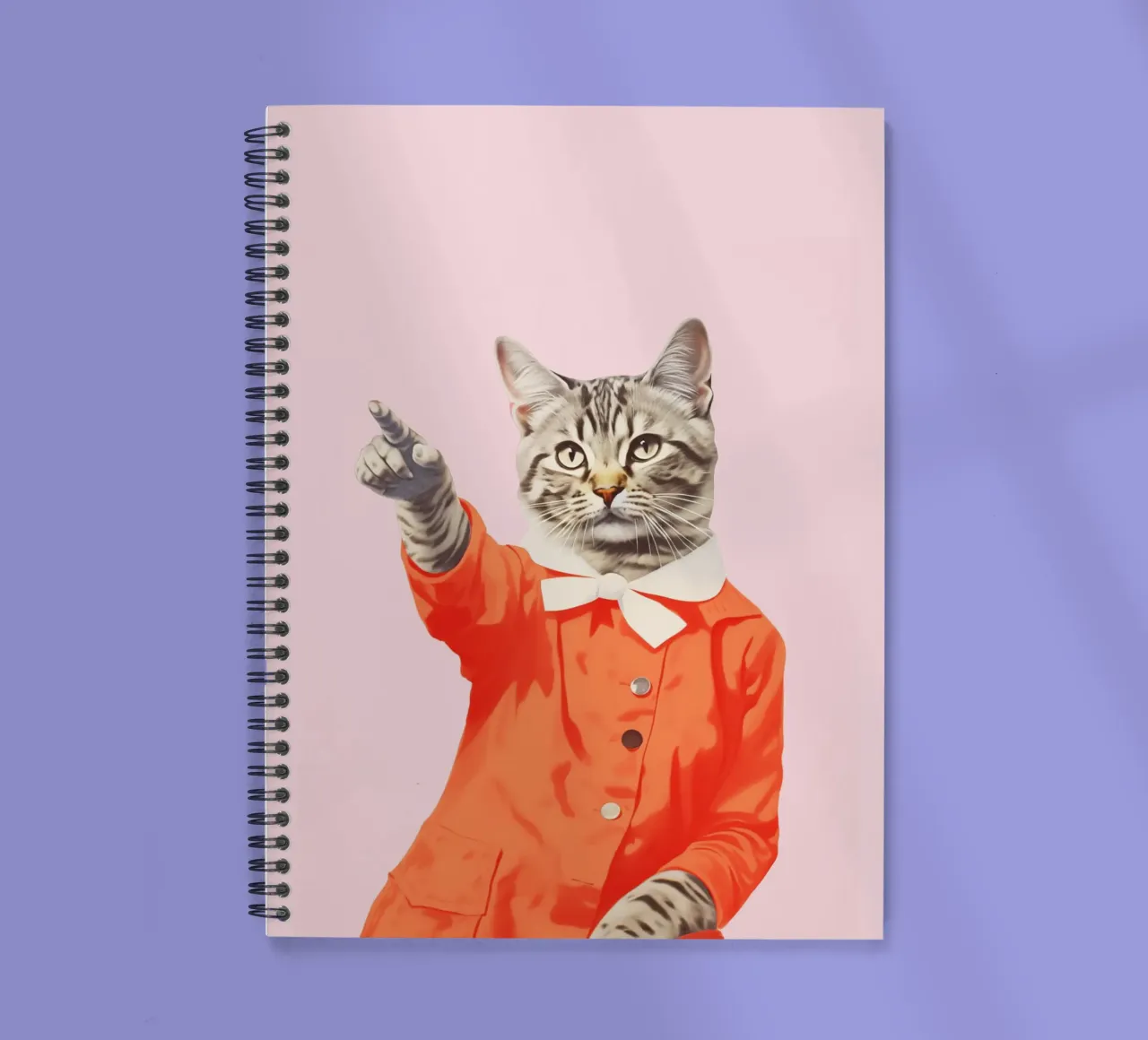 Kitty Cat in Orange Kleid Ringbuch von Malou-Studio