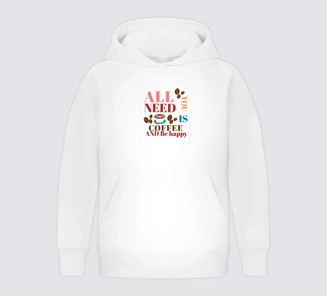 Tutto ciò che serve è caffè e felicità felpa bambino con cappuccio da inspirational quote