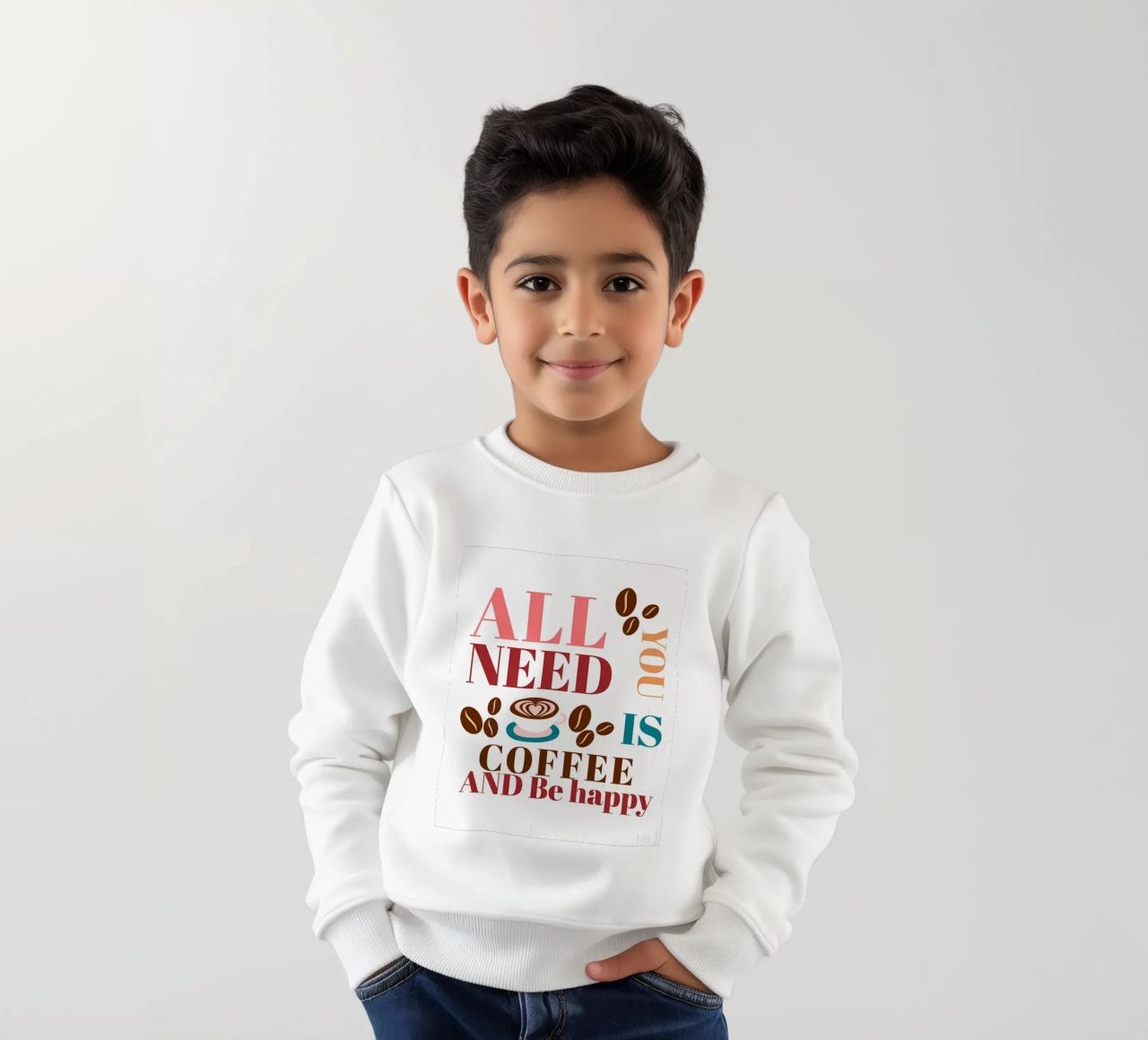 Tutto ciò che serve è caffè e felicità felpa bambino da inspirational quote