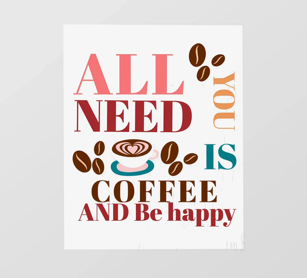 Tutto ciò che serve è caffè e felicità telo in pvc da inspirational quote
