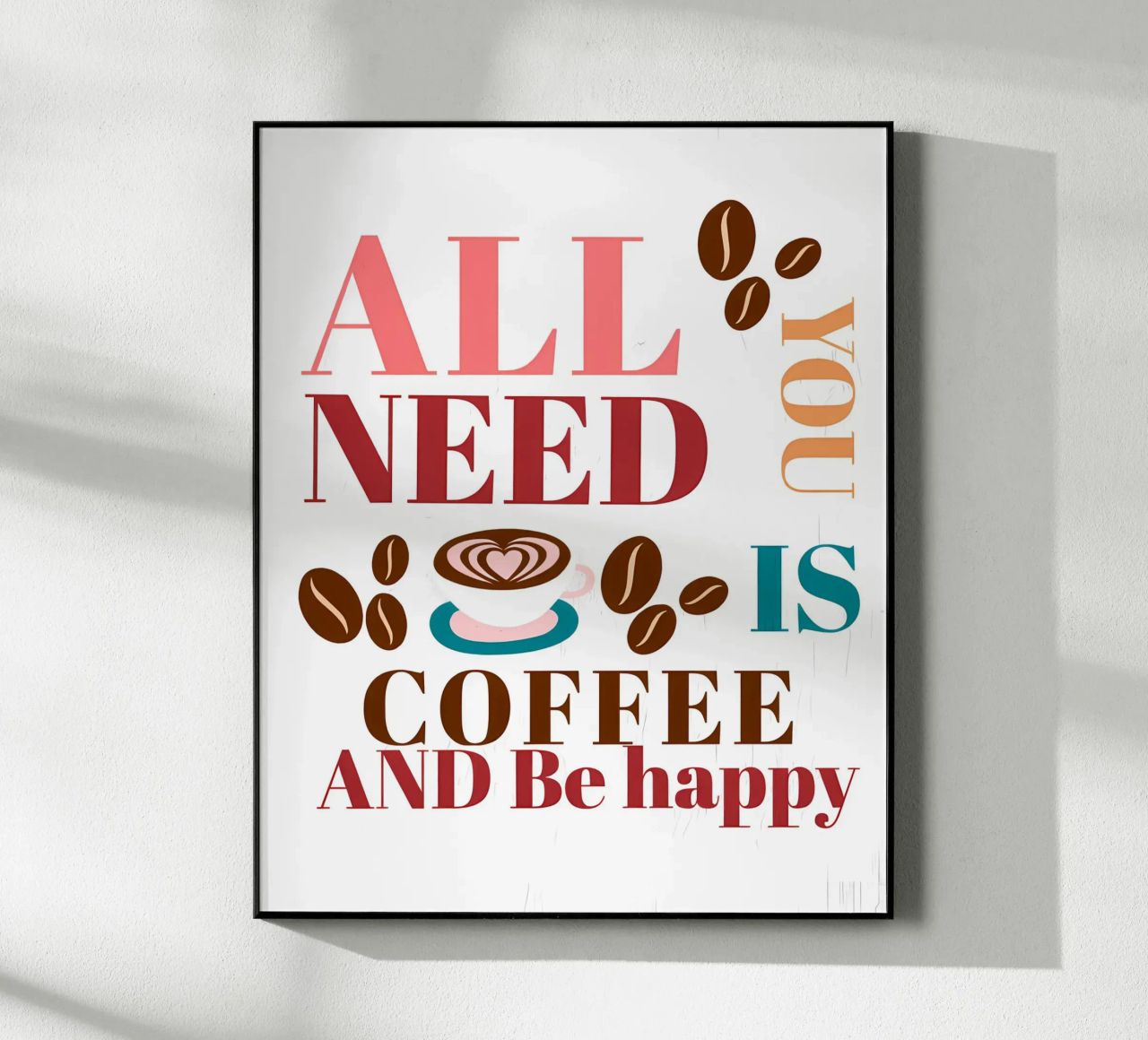 Tutto ciò che serve è caffè e felicità plexiglass da inspirational quote