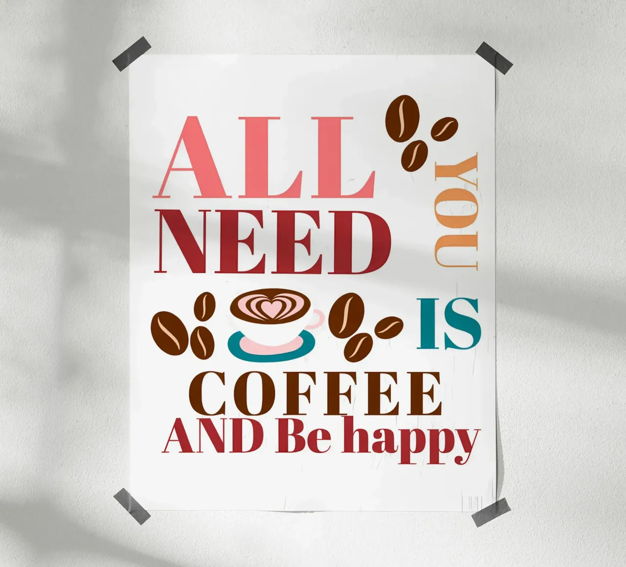 Tutto ciò che serve è caffè e felicità carta hahnemühle da inspirational quote