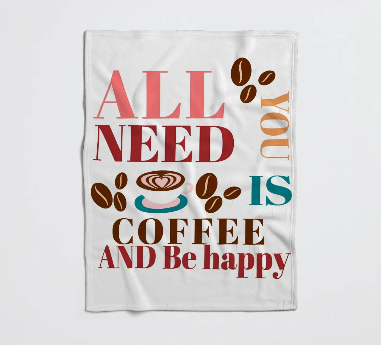 Tutto ciò che serve è caffè e felicità coperta in pile da inspirational quote