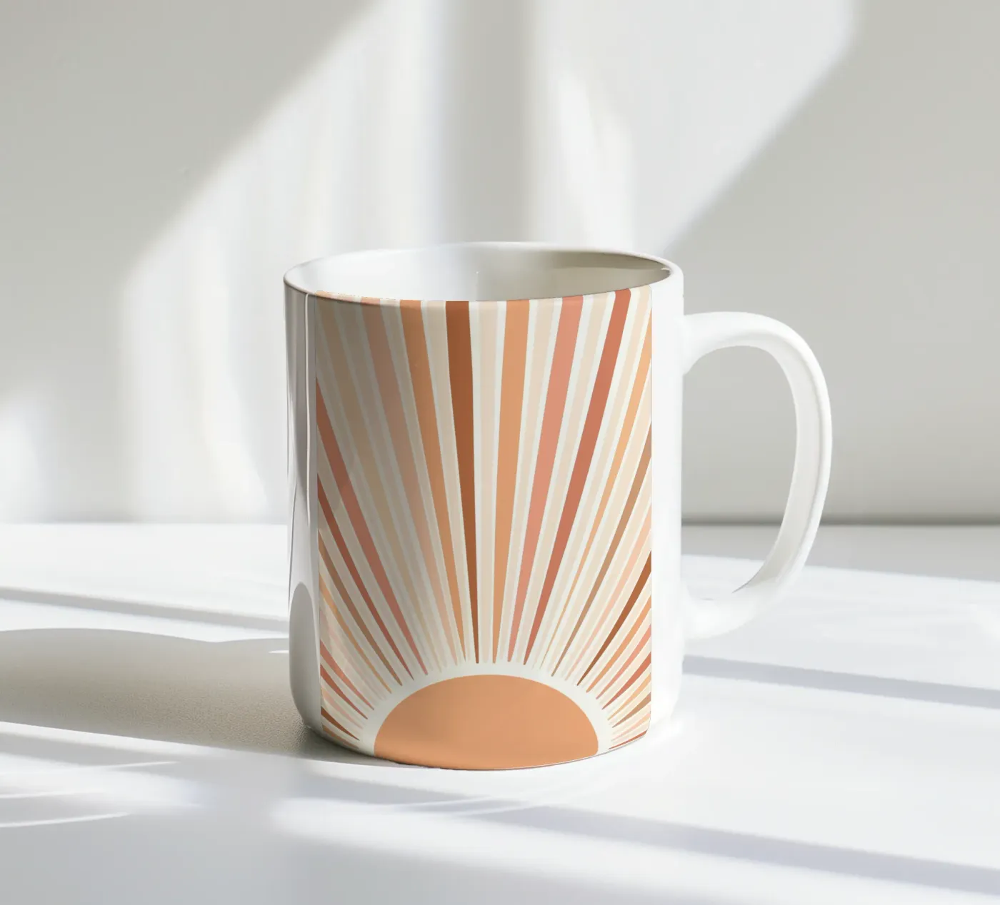 Radiating lines ceramic mug by LisaArtes