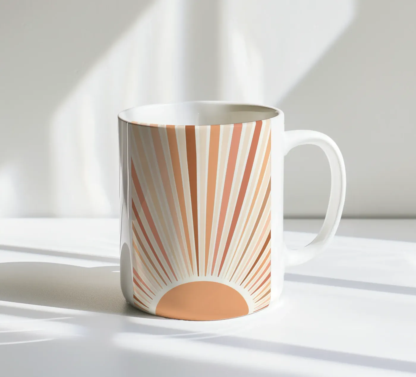 Radiating lines ceramic mug by LisaArtes