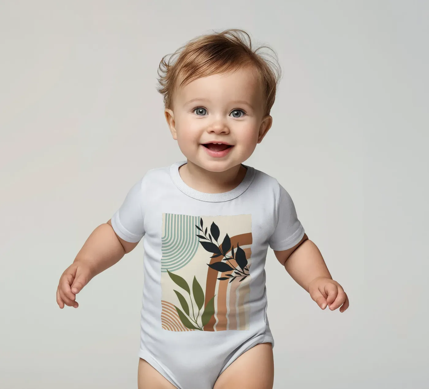 Botanical elements babyrompertje korte mouwen van LisaArtes