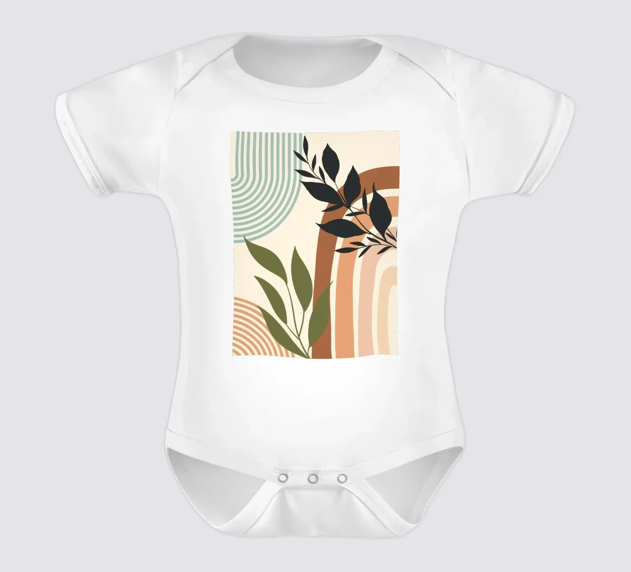 Botanical elements body neonato maniche corte da LisaArtes