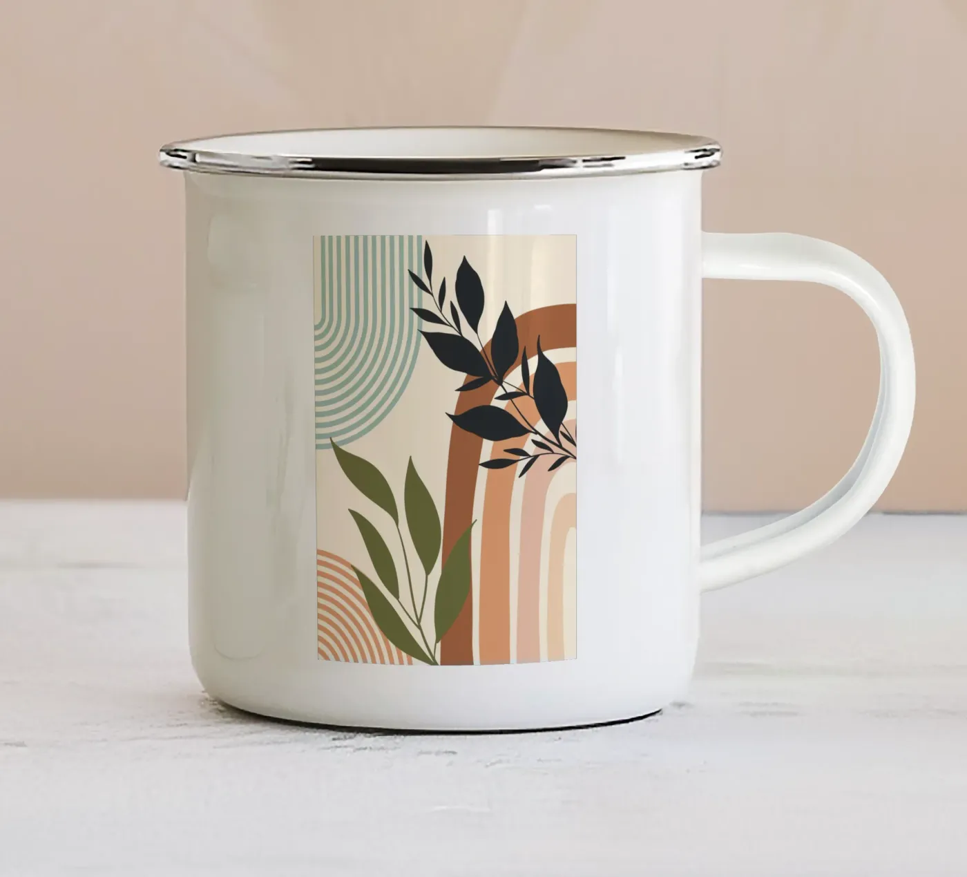 Botanical elements enamel mug by LisaArtes
