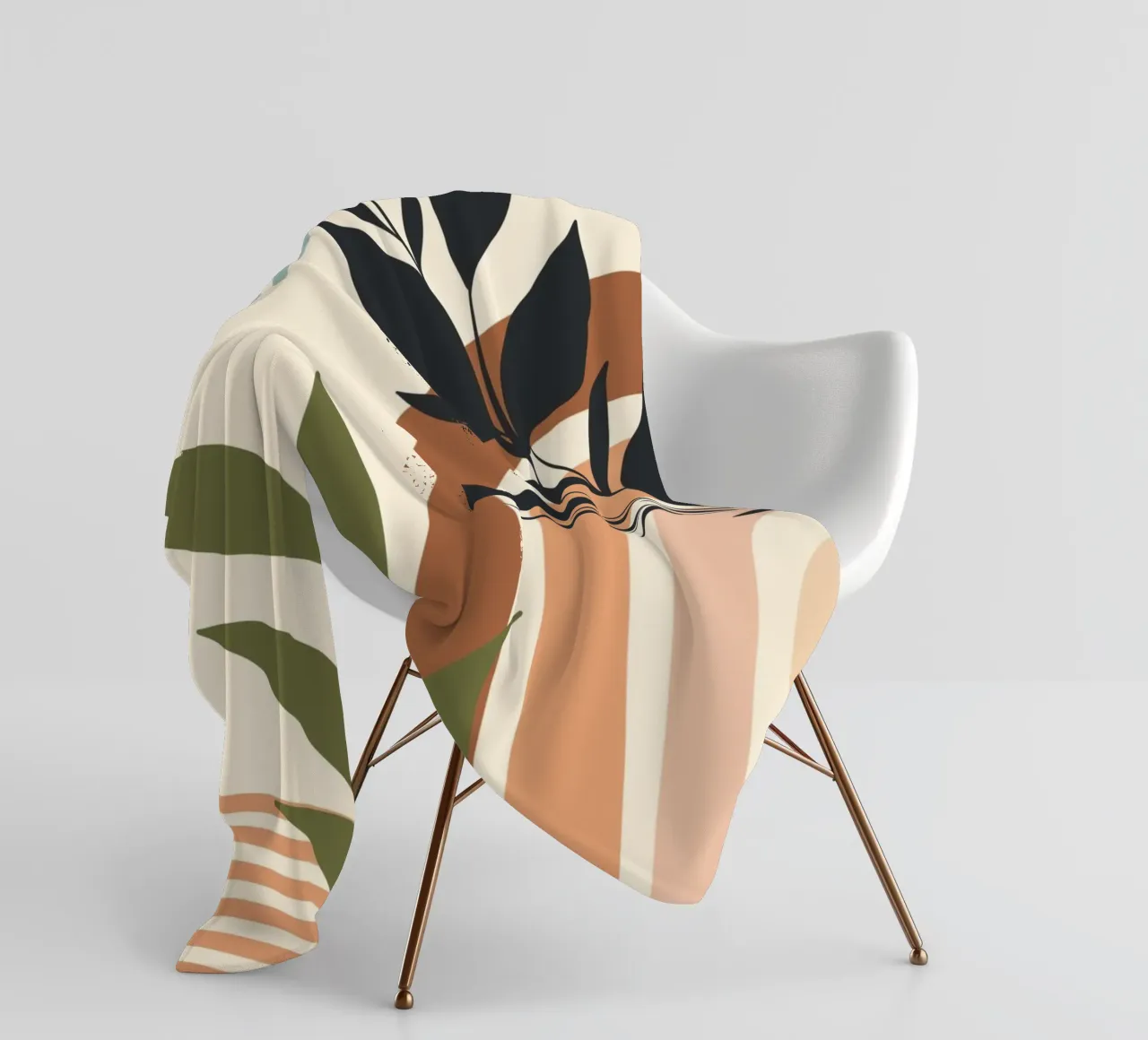 Botanical elements fleecedeken van LisaArtes