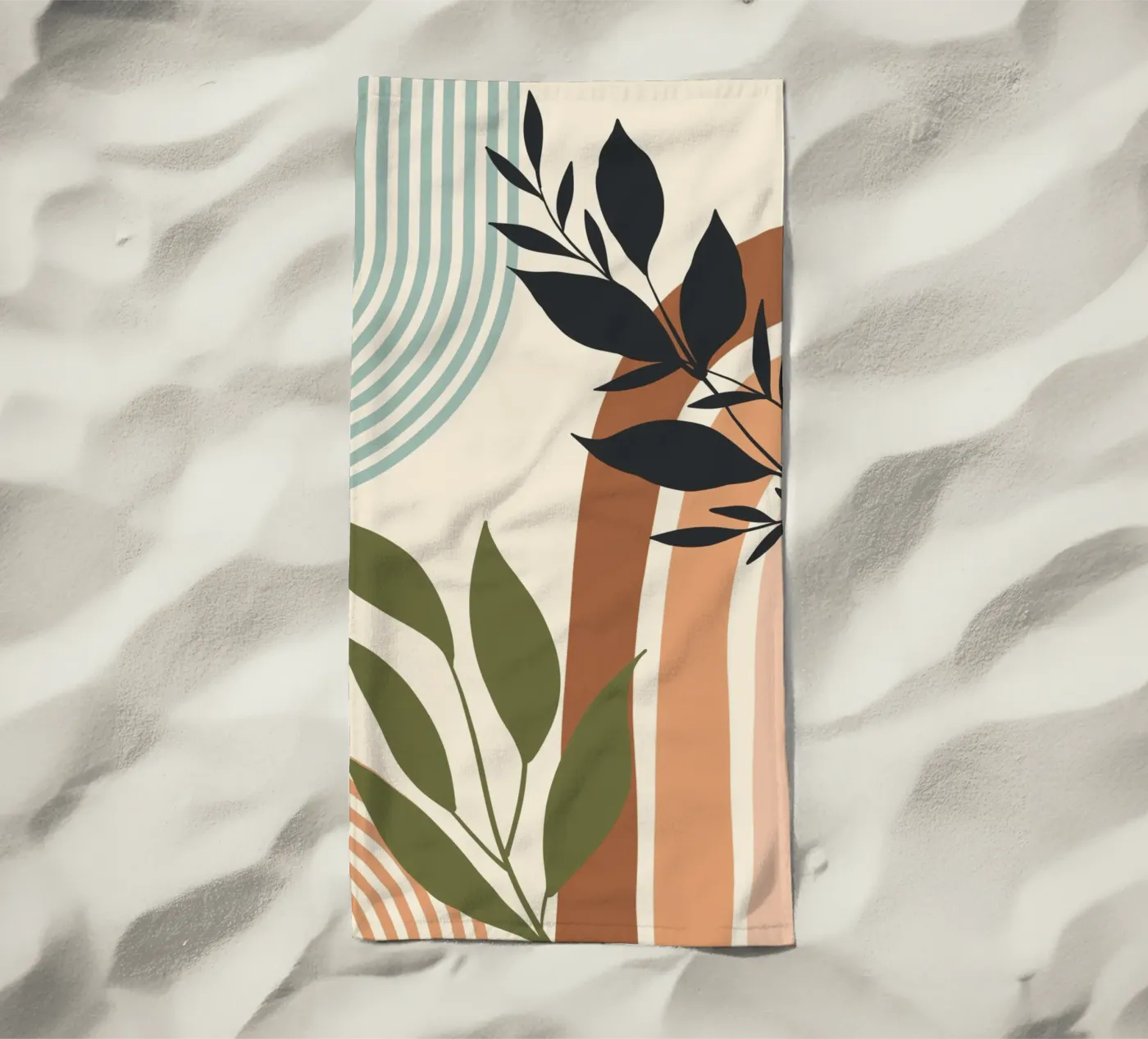 Botanical elements strandhanddoek van LisaArtes