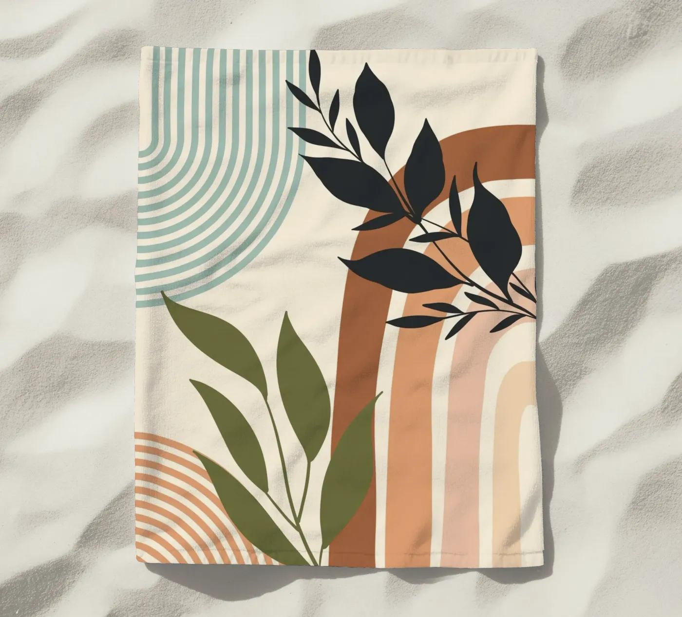 Botanical elements strandhanddoek van LisaArtes