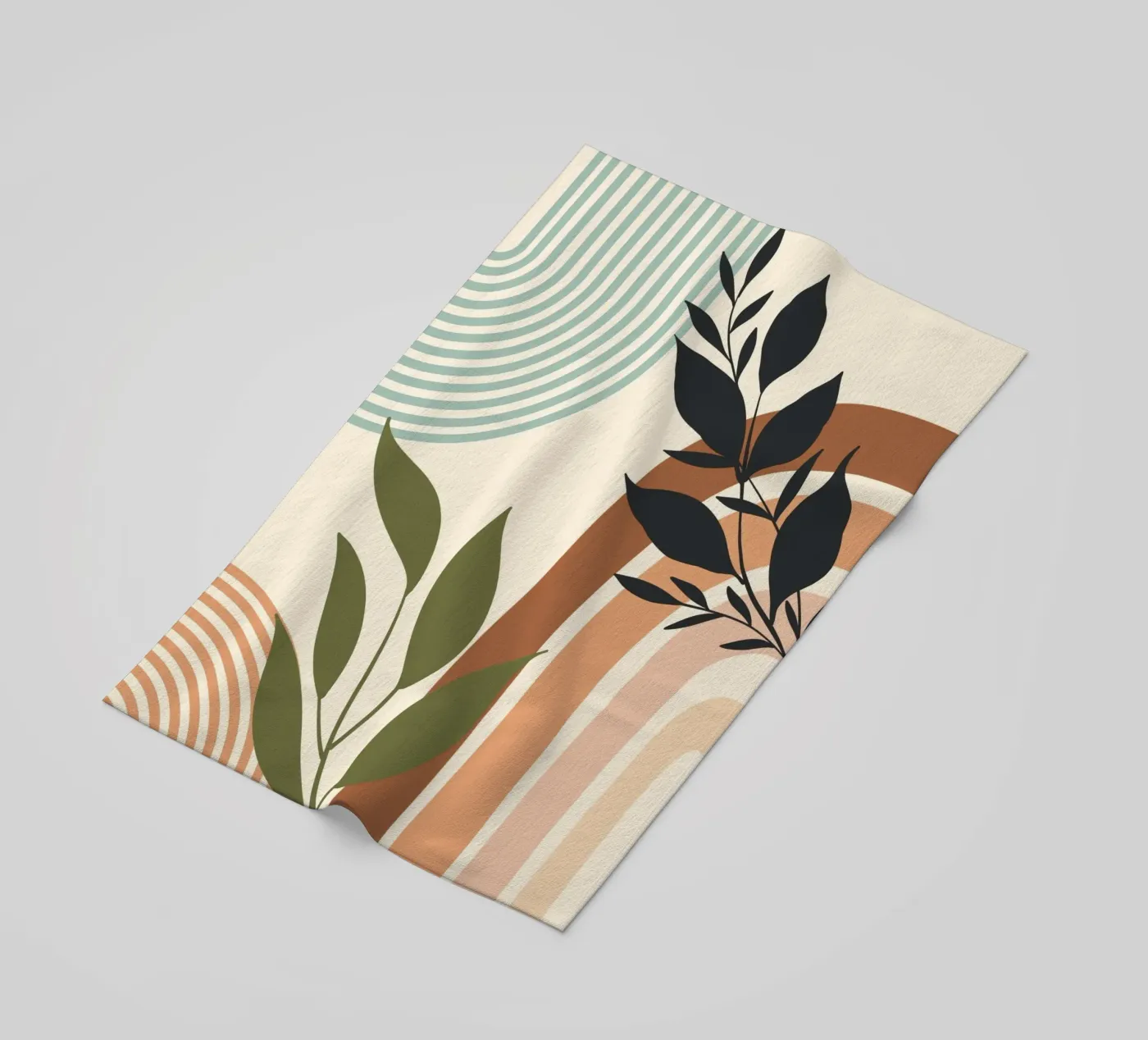 Botanical elements strandhanddoek van LisaArtes