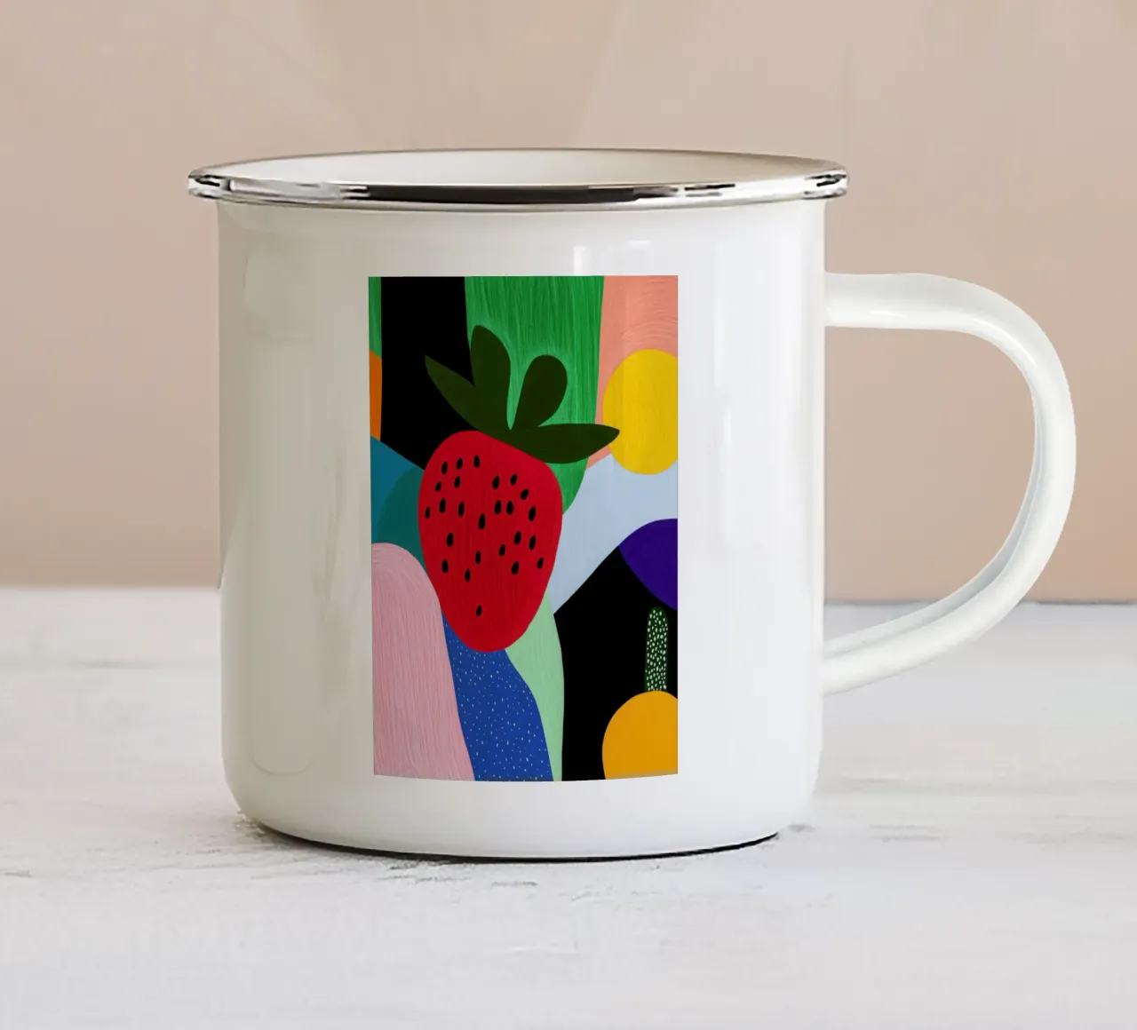 Fraise Estivale tazza in smalto da Pop and Fruits - Affiches & posters