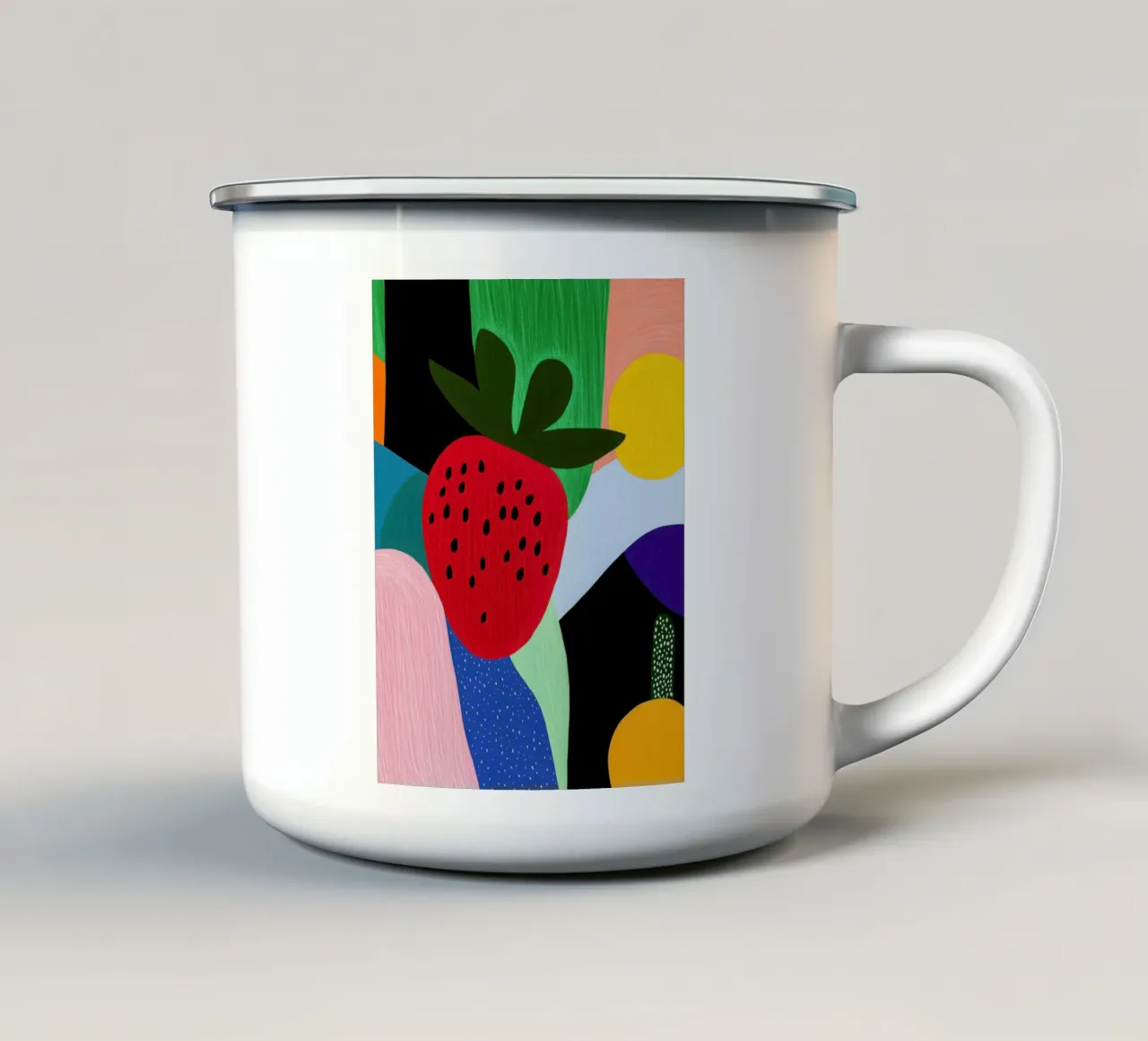 Fraise Estivale tazza in smalto da Pop and Fruits - Affiches & posters
