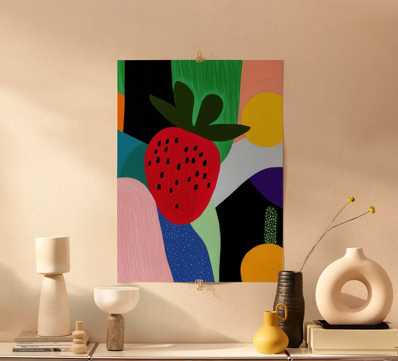 Fraise Estivale poster by Pop and Fruits - Affiches & posters