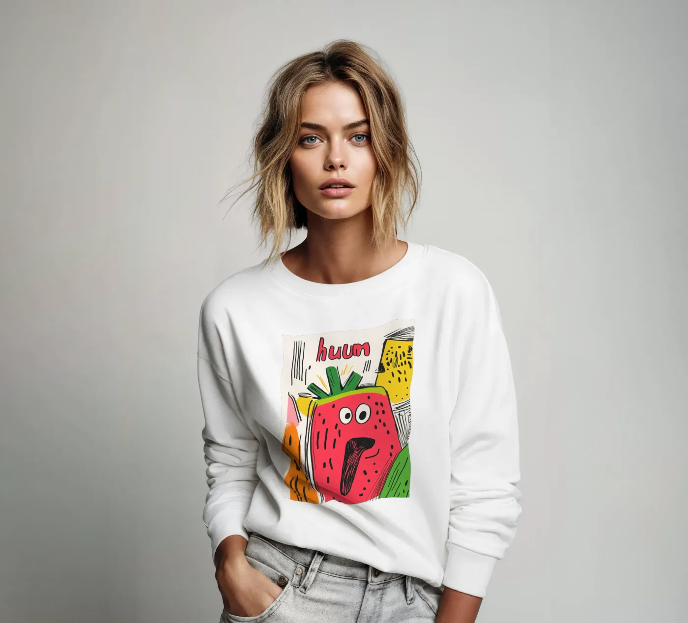 Hum Pastèque sweat de Pop and Fruits - Affiches & posters